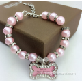 nouveau design bijou collier collier perle accessoires pour animaux de compagnie